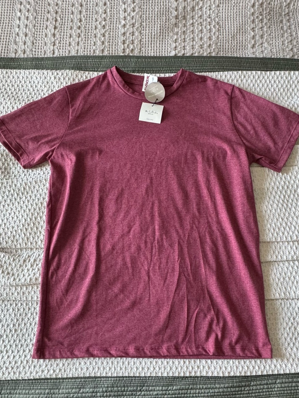 Men's Short Sleeve Crew Neck Tee - Burgundy Heather